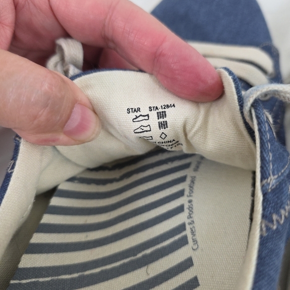 Taos Star Women's Sneakers STA-12844 Blue Denim Canvas Lace Up Low Top Size 10 - Picture 6 of 7